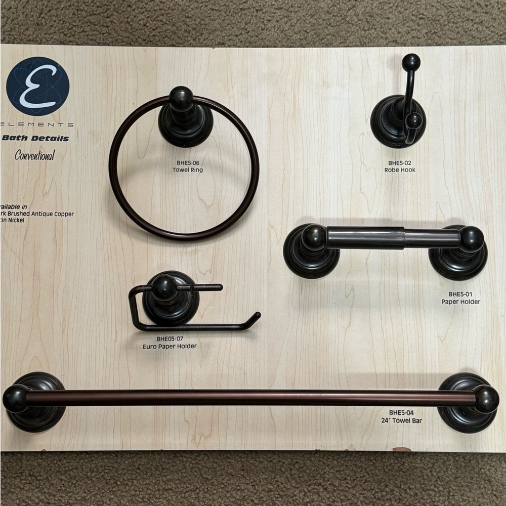 Elements Antique Copper Bathroom Hardware Set